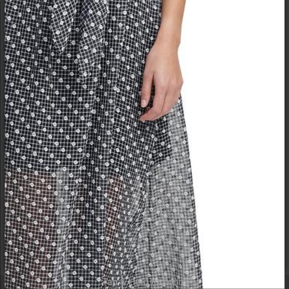 Calvin Klein Dotted V-Neck Short Sleeve Tie Waist
Maxi Dress Black and White - Picture 4 of 7